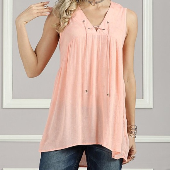 Suzanne Betro Tops - L A C E - U P   T A N K